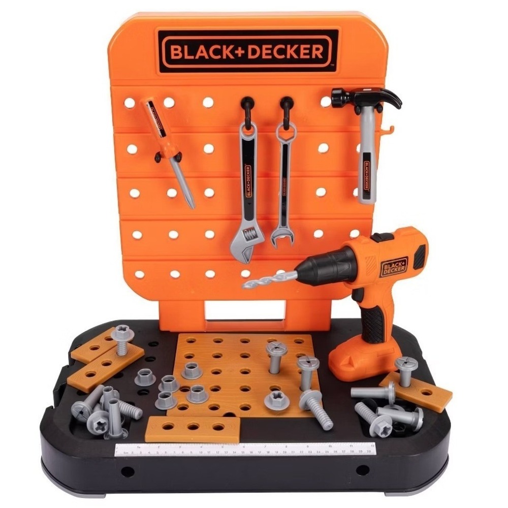 Black+Decker Junior‎ Tabletop Workbench 40-Piece Toy Tool Set with Power Drill